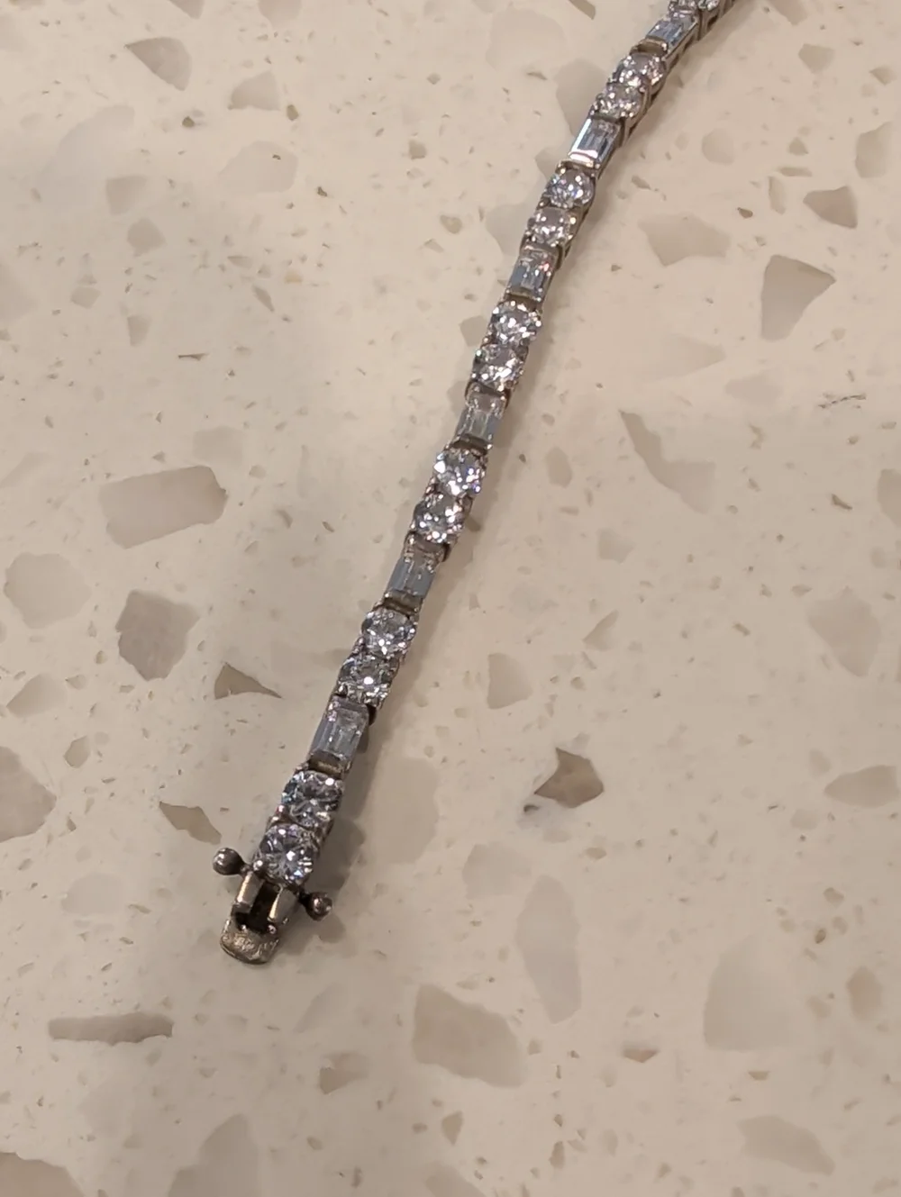 Sterling Silver & Crystal Tennis Bracelet - Picture 3 of 5